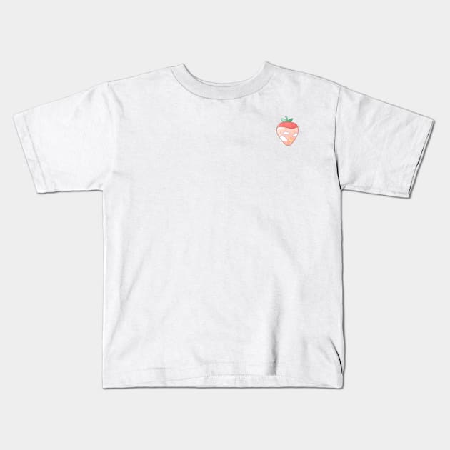 White Chocolate Strawberry Kids T-Shirt by Avery Ota